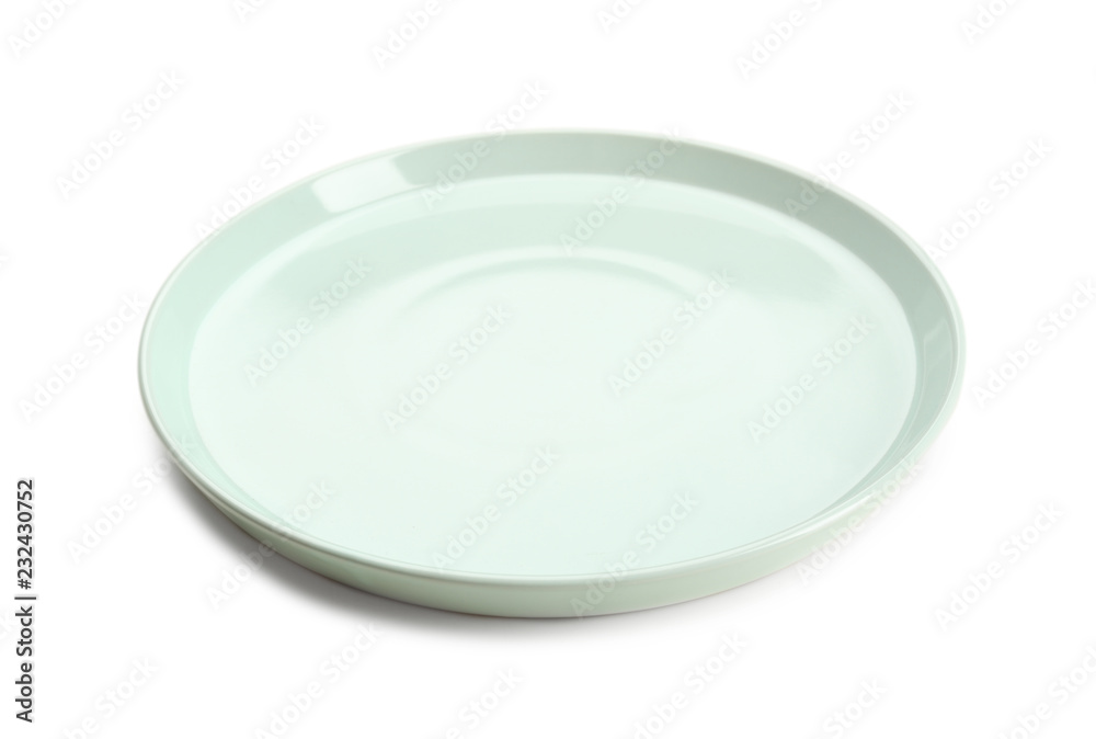 Clean empty plate on white background Clean empty plate on white background