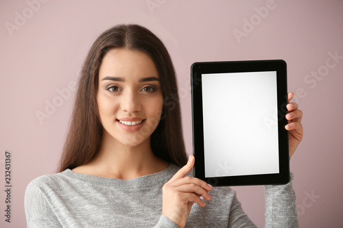 Beautiful young woman with ...