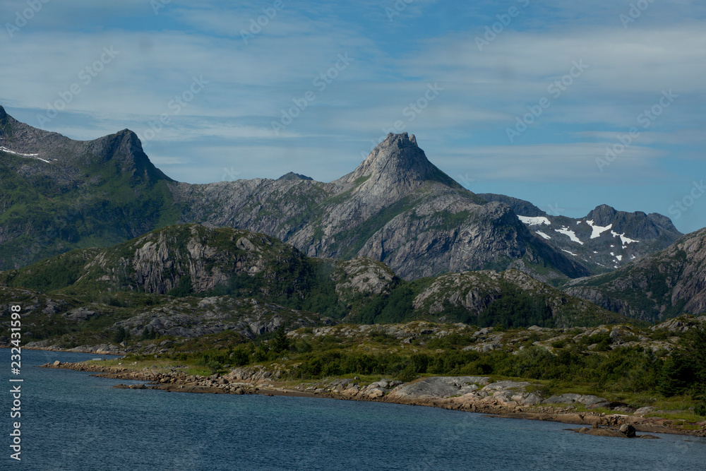 Fjord and the mountains