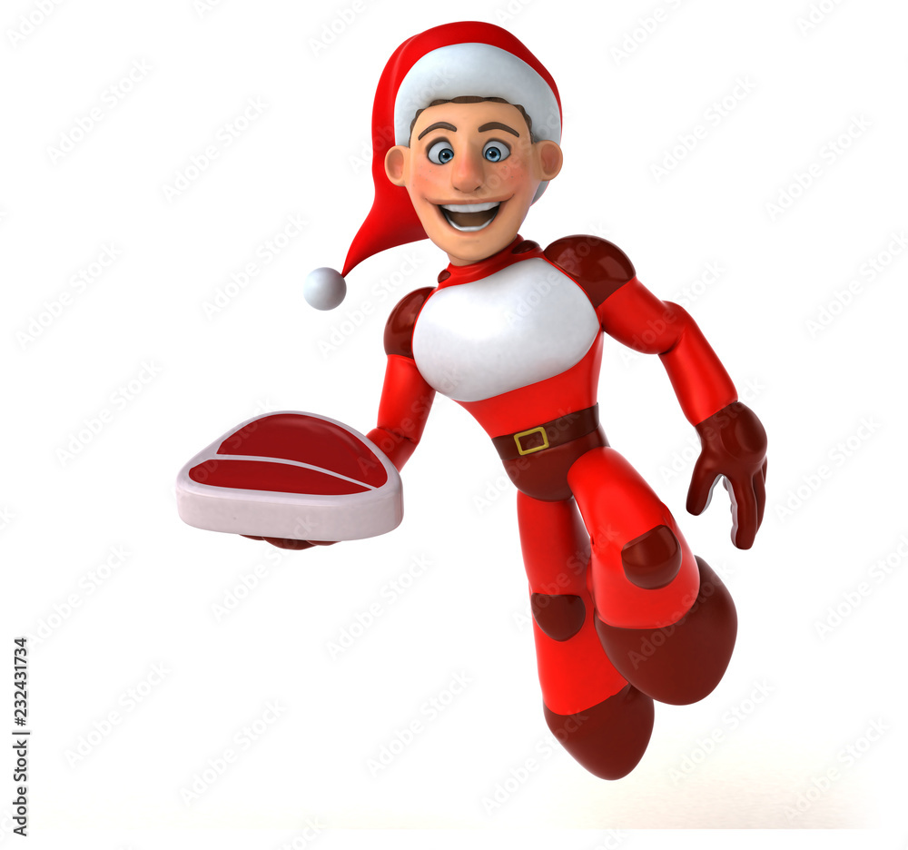 Fun Super Santa Claus - 3D Illustration Fun Super Santa Claus - 3D Illustration
