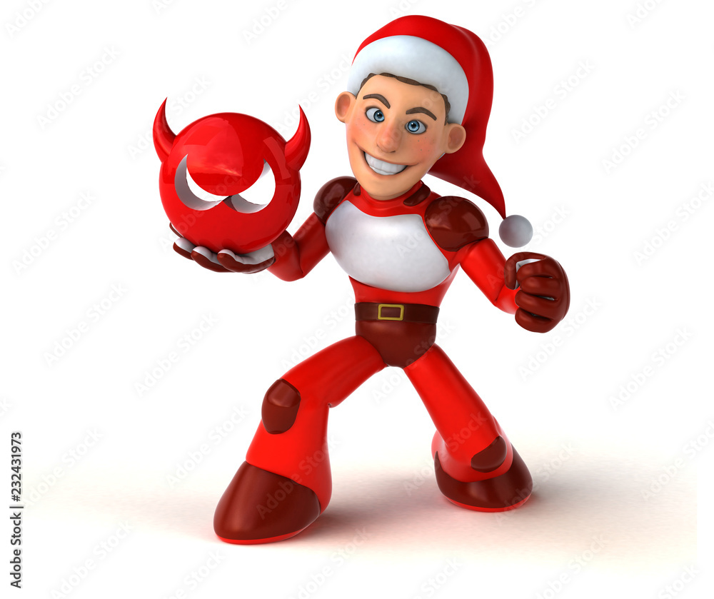 Fun Super Santa Claus - 3D Illustration Fun Super Santa Claus - 3D Illustration