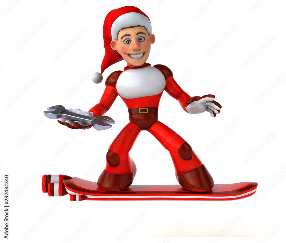 Fun Super Santa Claus - 3D Illustration Fun Super Santa Claus - 3D Illustration
