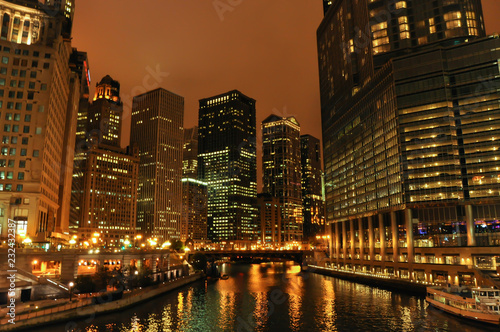 Night view of Chicago
