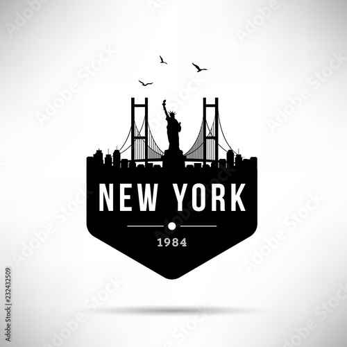 New York City Modern Skyline Vector Template
