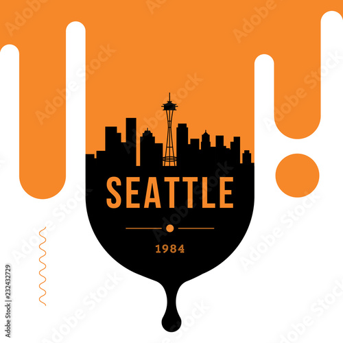 Seattle Modern Web Banner Design with Vector Skyline