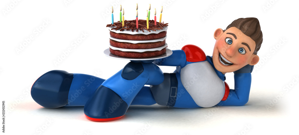 Super modern superhero - 3D Illustration