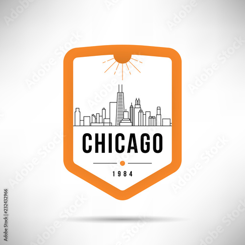 Chicago City Modern Skyline Vector Template