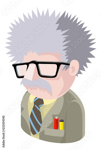 A Science Geek man avatar cartoon person icon emoji