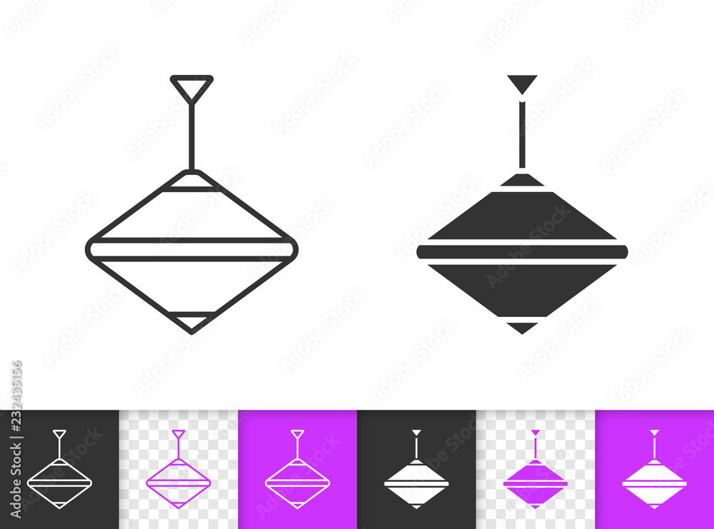 Top Toy Kids game simple black line vector icon Top Toy Kids game simple black line vector icon