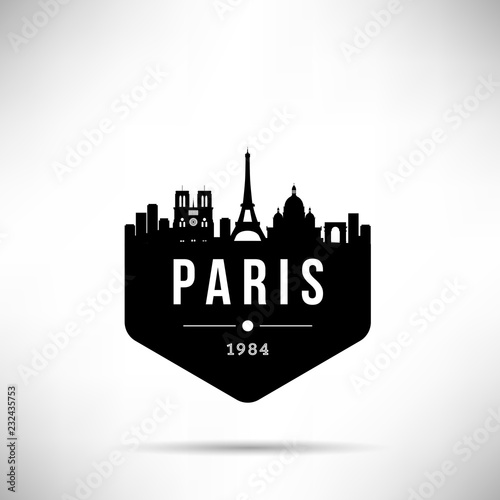 Paris City Modern Skyline Vector Template