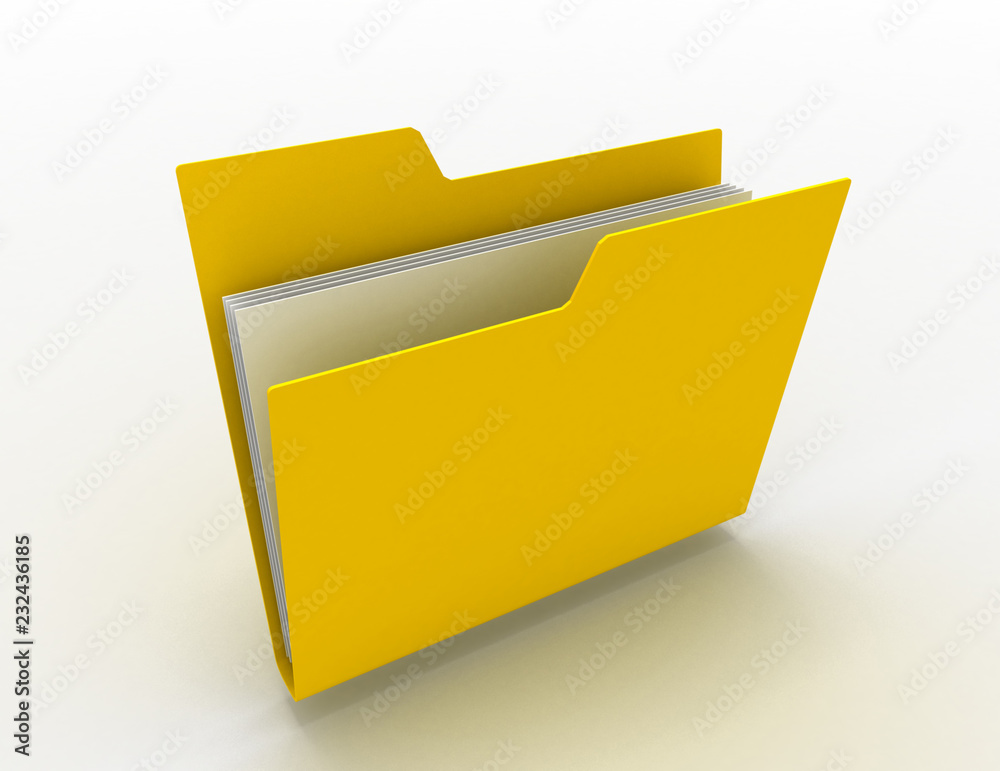 computer folder concept . 3d illustration