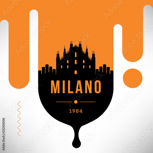 Milano Modern Web Banner Design with Vector Linear Skyline