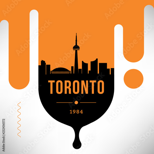 Toronto Modern Web Banner Design with Vector Linear Skyline