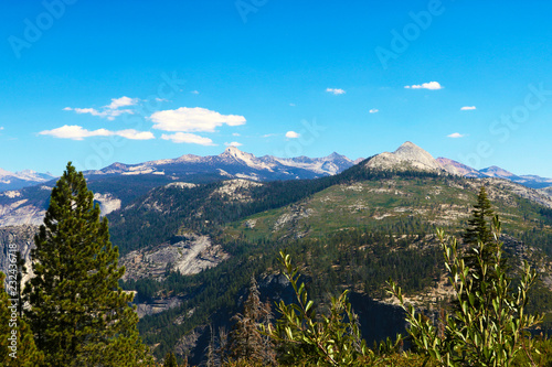 Magnificent panorama of mountains and woods of national park Yosemite. © Dzmitry