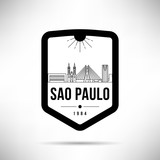 Sao Paulo City Modern Skyline Vector Template