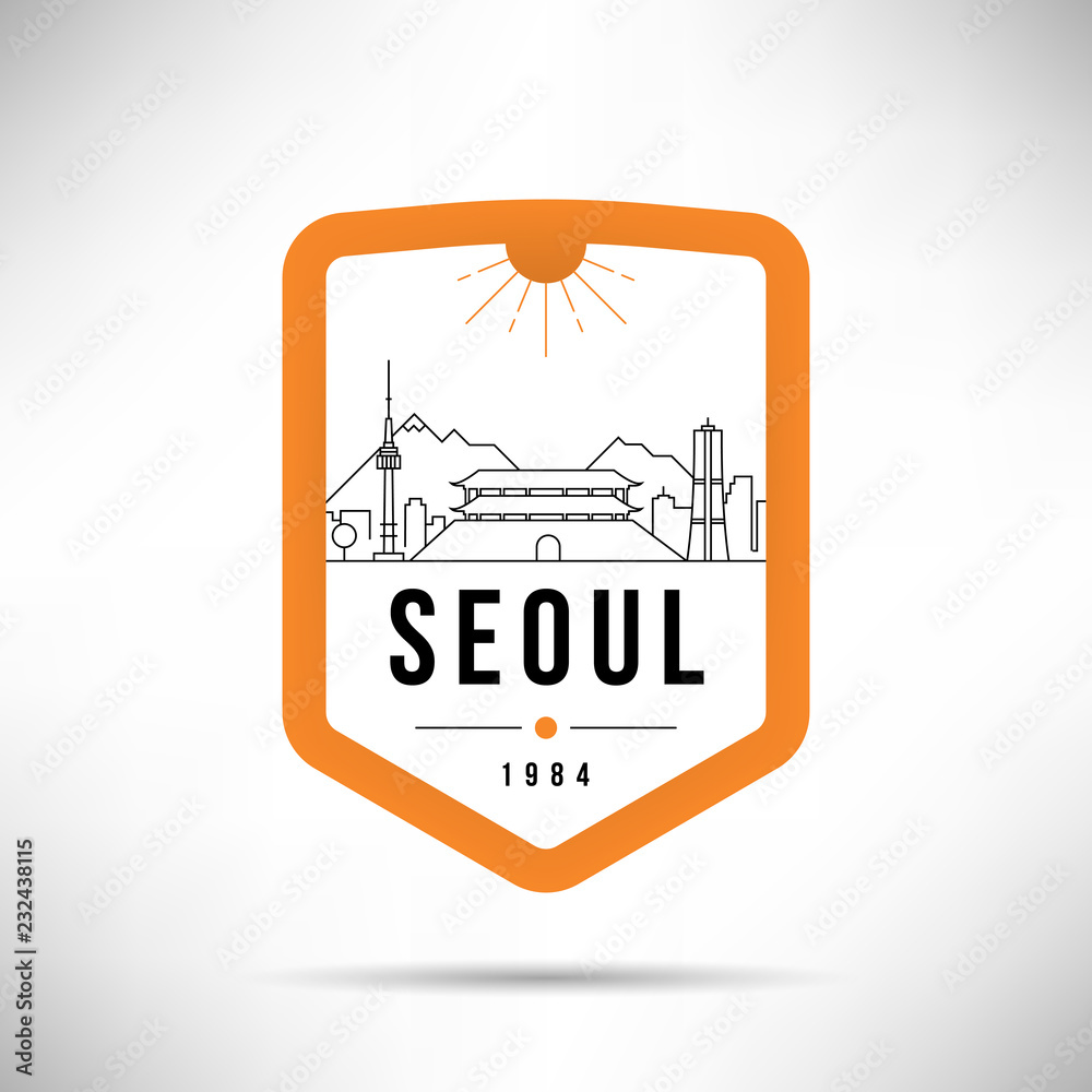 Seoul City Modern Skyline Vector Template Seoul City Modern Skyline Vector Template