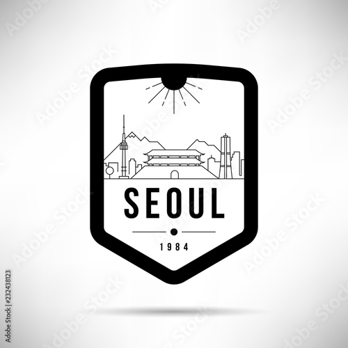 Seoul City Modern Skyline Vector Template
