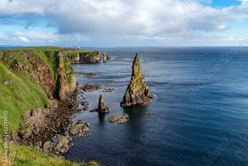 The scenic cliffs and stacks of Duncansby Head, Caithness, Scotland.