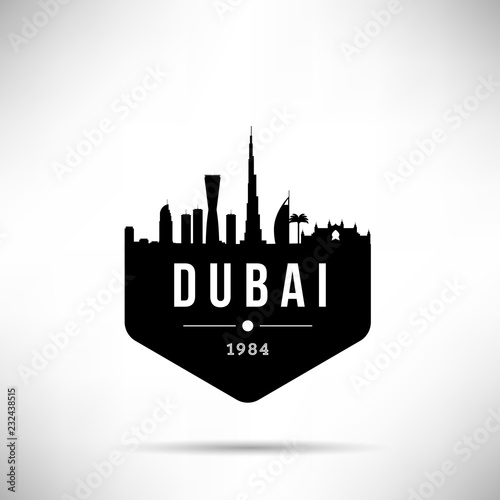 Dubai City Modern Skyline Vector Template