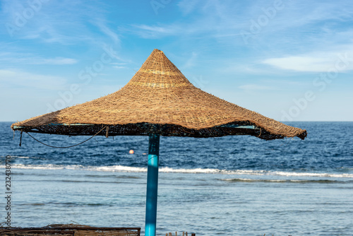 Straw Beach Umbrella - Red Sea Egypt.