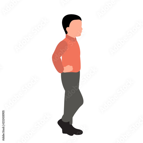  white background, faceless boy flat style, coming