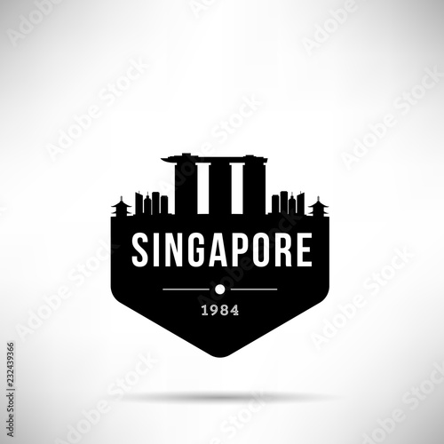 Singapore Modern Skyline Vector Template