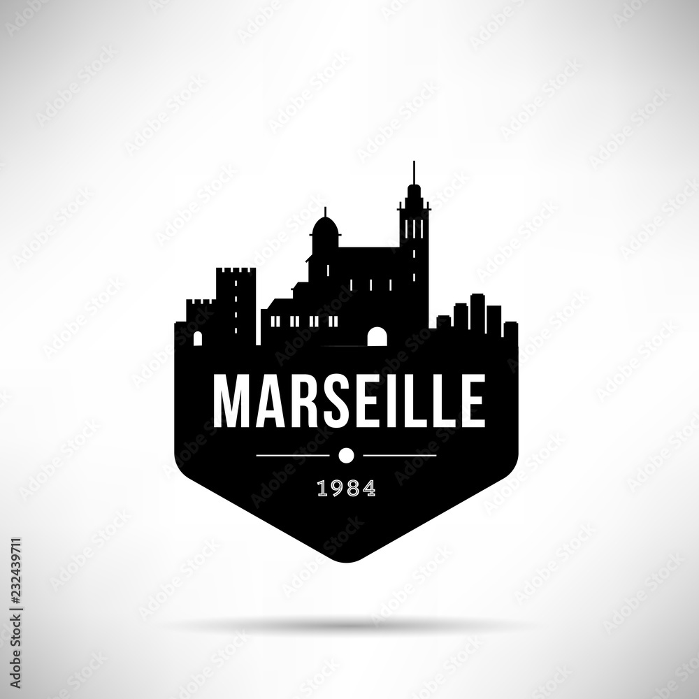 Marseille Modern Skyline Vector Template