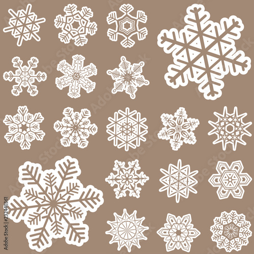 collection christmas snow flakes