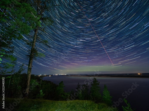 Starry night over Lena River