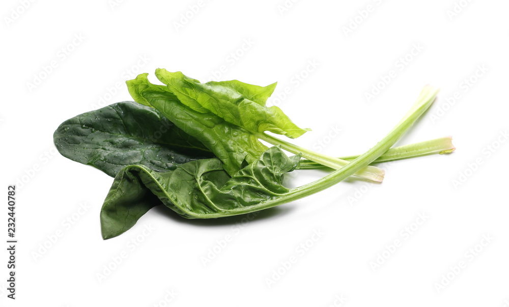 Fresh spinach leaves isolated on white background Fresh spinach leaves isolated on white background