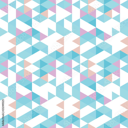 Triangles pattern in retro colors. Abstract vector geometric repeat background.