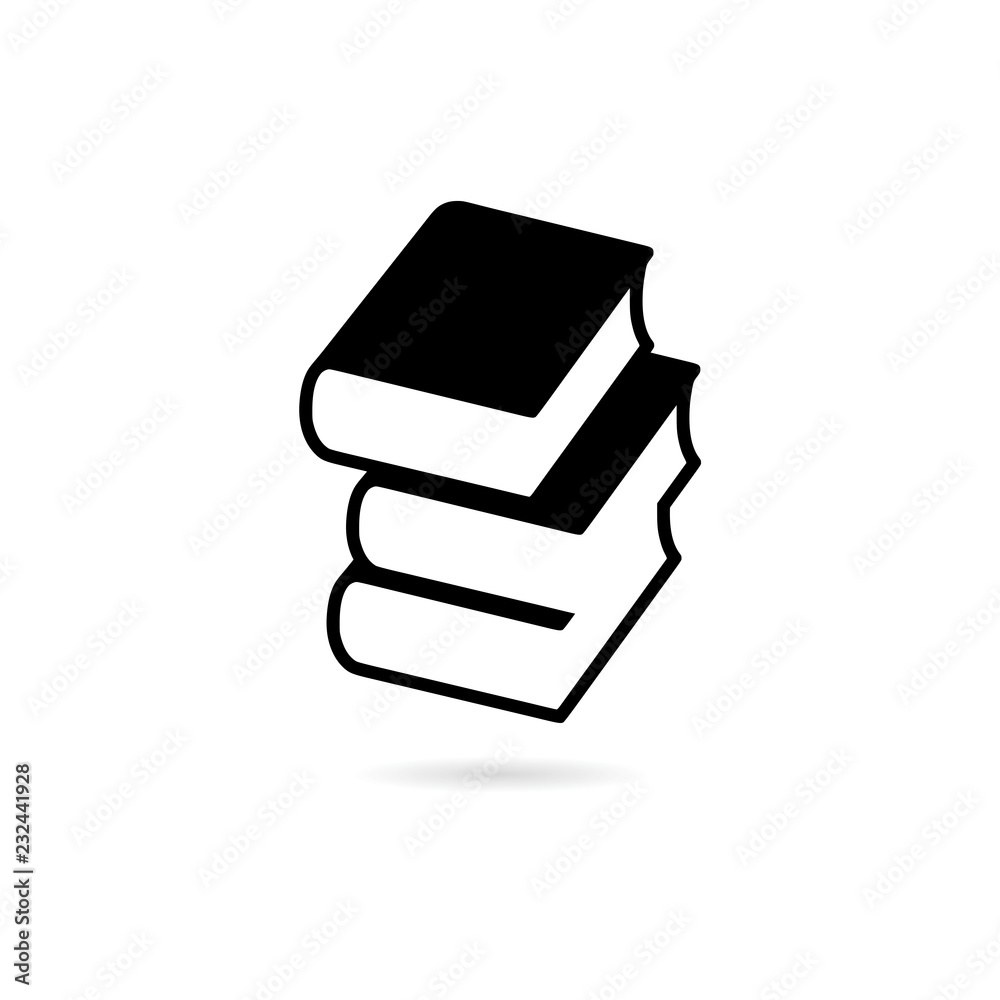 Black Book icon or logo in flat style 