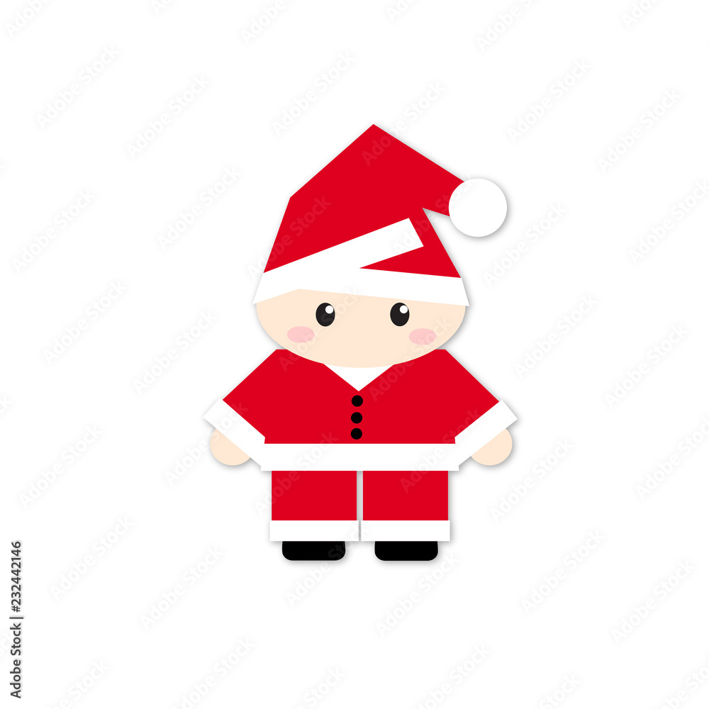 Young santa claus cartoon character icon isolated on white background. Young santa claus cartoon character icon isolated on white background.