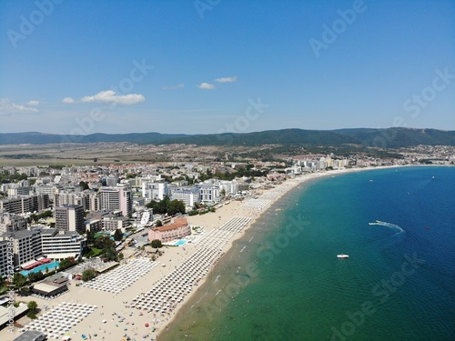Bulgaria aerial photo of the beautiful coastal area of Sunny Beach near Nesebar © Duncan