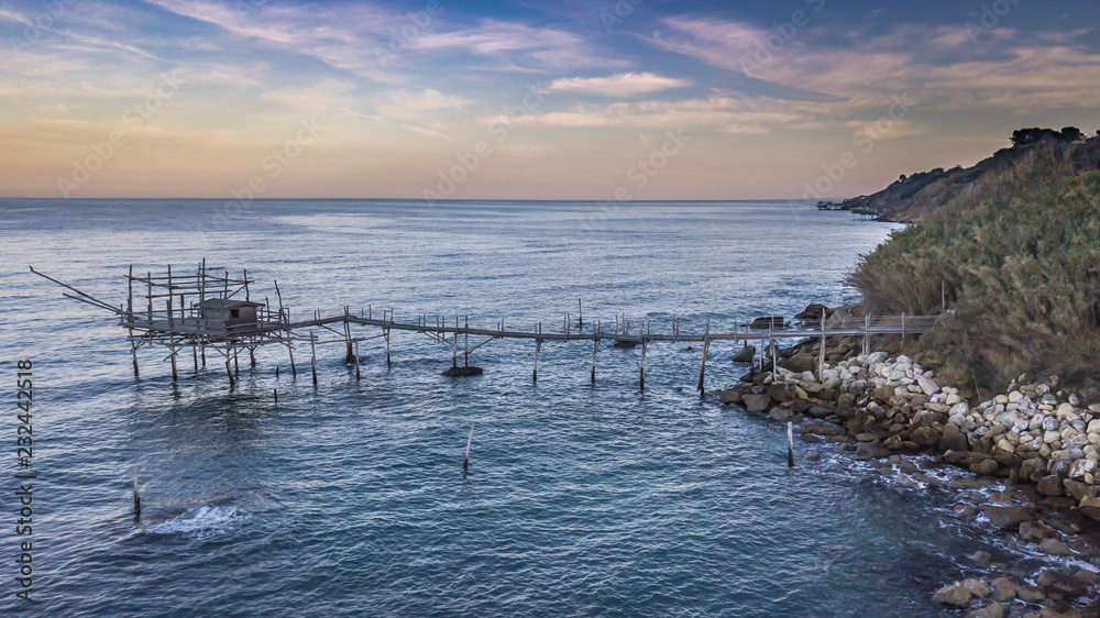 Obraz premium Costa dei trabocchi: Trabocco Turchino - Foto Aerea