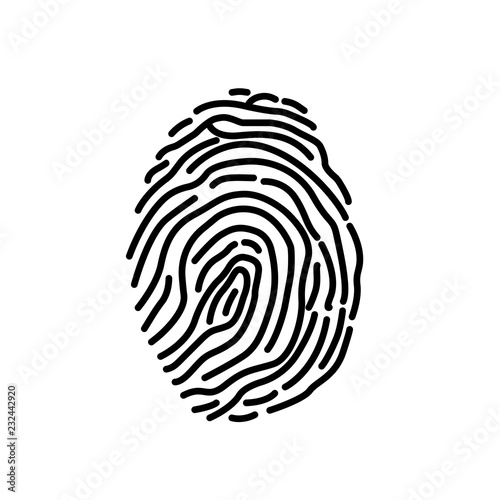 Scanning system for identification by finger-print. Vector illustration
