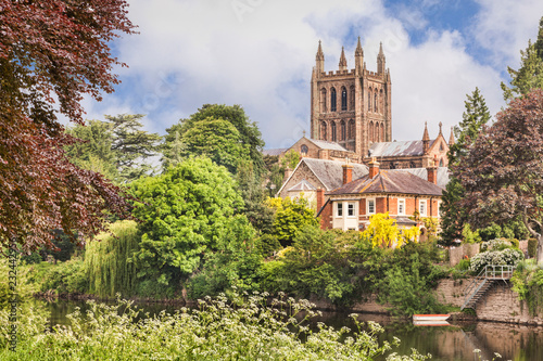 Hereford Cathedral and the River Wye photo