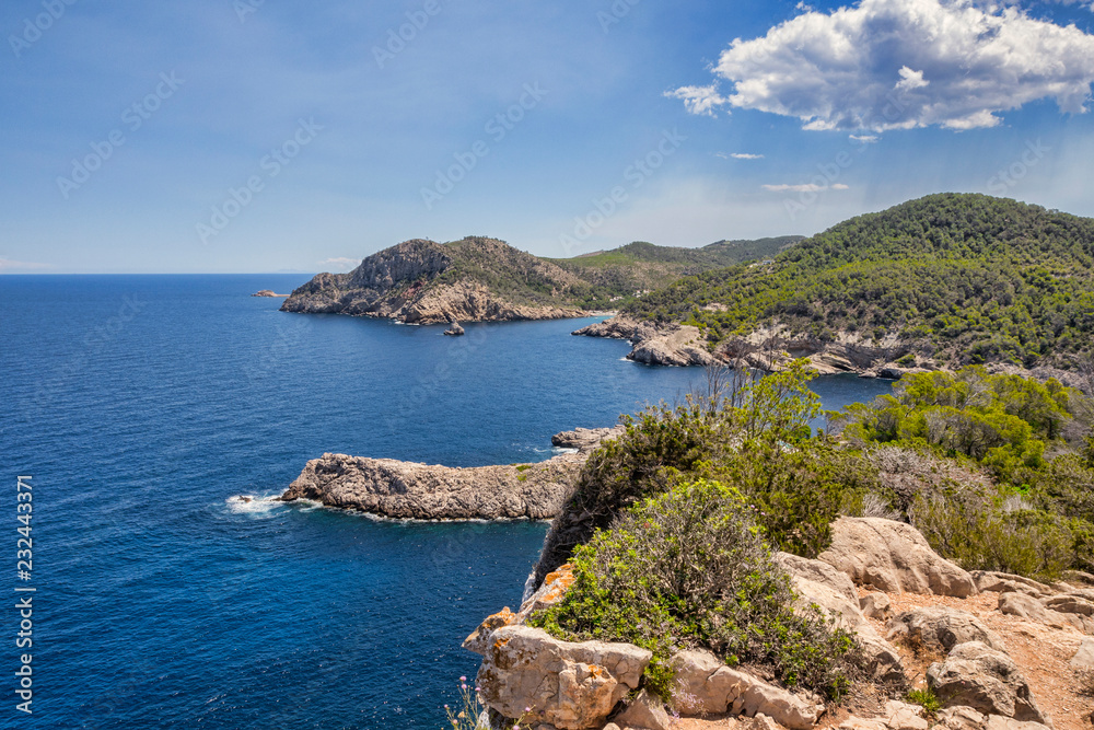 Rocky coastline near Puerto de San Miguel, Ibiza
