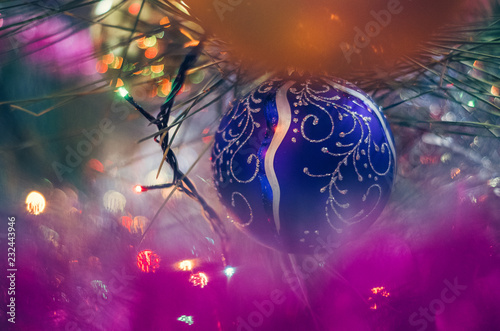 Closeup of Christmas ball from Christmas tree.