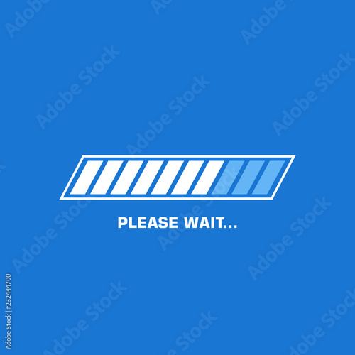 Please wait flat icon. Vector graphic illustration