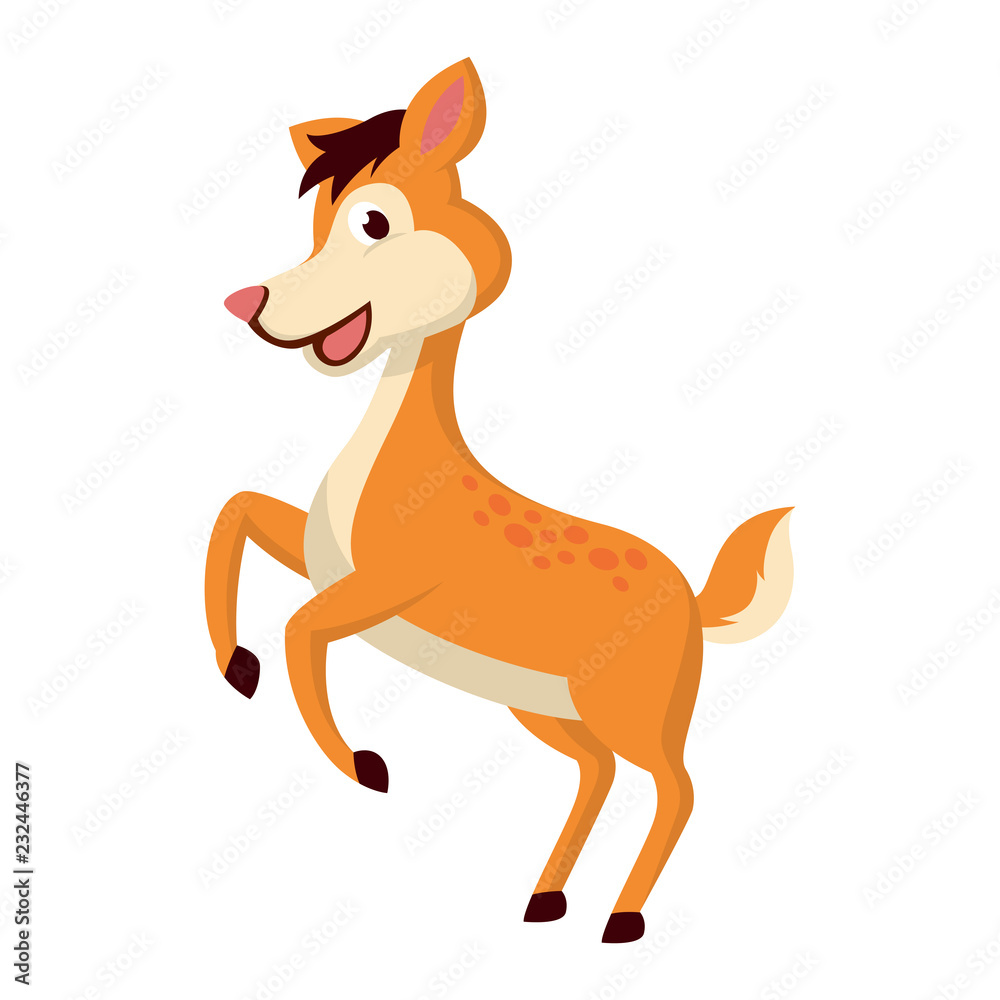 Fototapeta premium A cute mouse deer isolated on white background