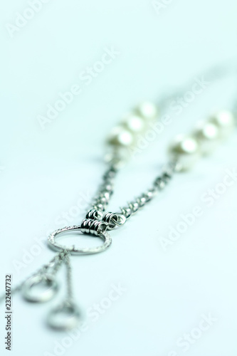 Isolated Pearl Necklace on a White Background