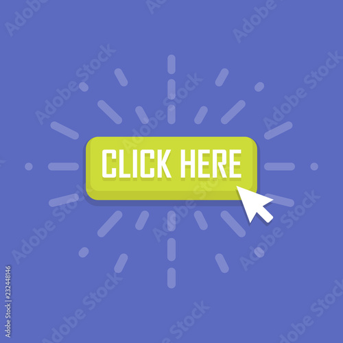 click here design over blue background vector illustration