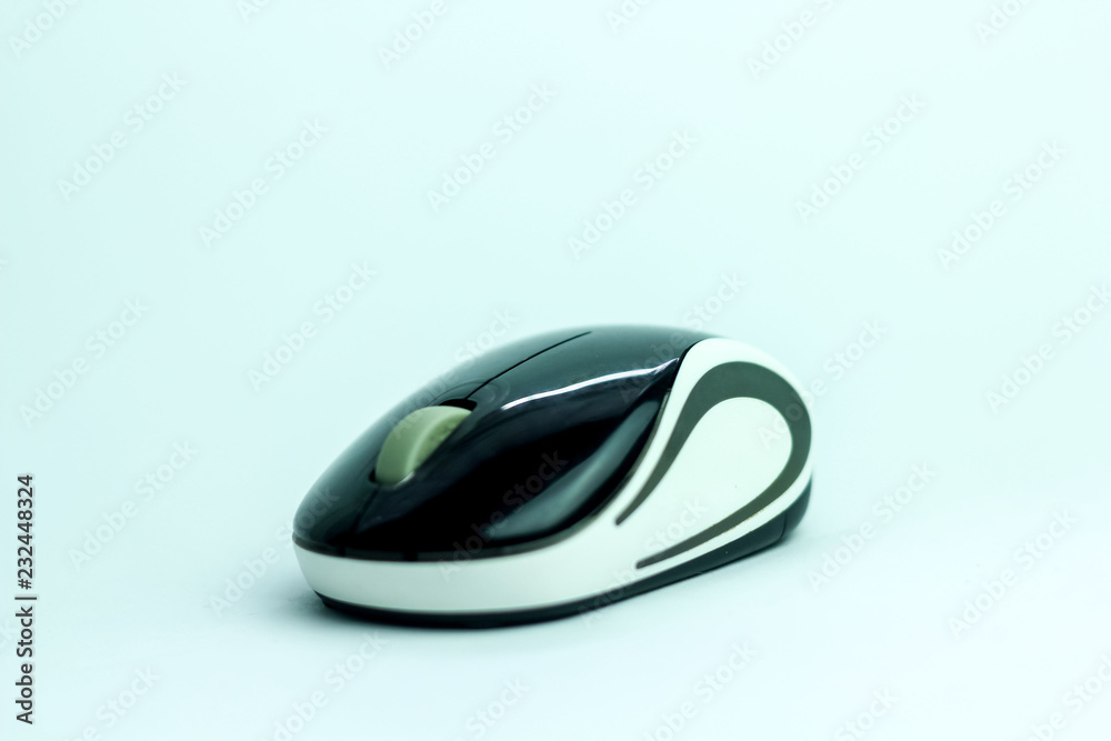 Isolated Black Mouse on a White Background Isolated Black Mouse on a White Background