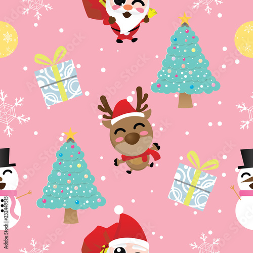 Christmas seamless pattern,winter,happy new year,christmas tree,reindeer