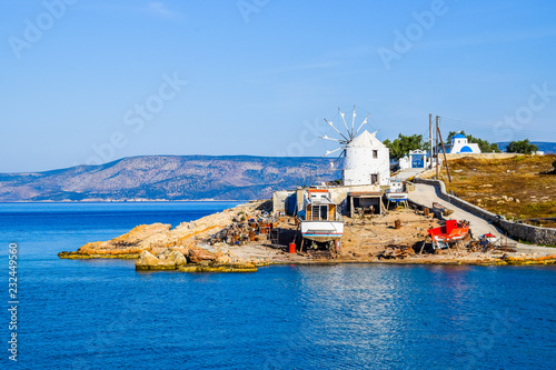  Old windmill and shipyard on Koufonisia, Small Cyclades, Greece 