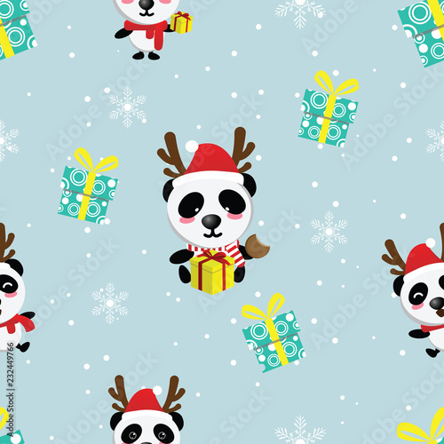 Christmas seamless pattern winter happy new year