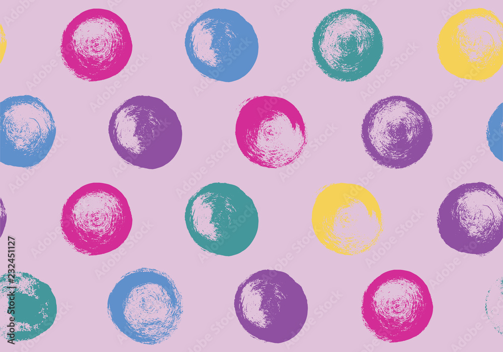 Cute pattern of hand drawn brush spots and splashes, ink and paint textures design element.