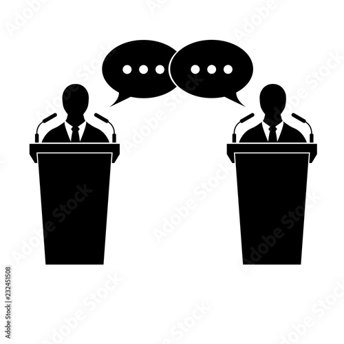 Debate icon, logo on white background