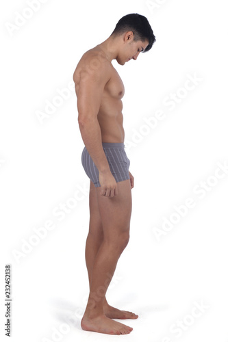 Fotografía full portrait of naked man on white